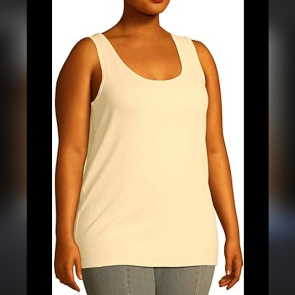 Tapemeasure Tops - tapemeasure Women's Plus Size tan tank top
